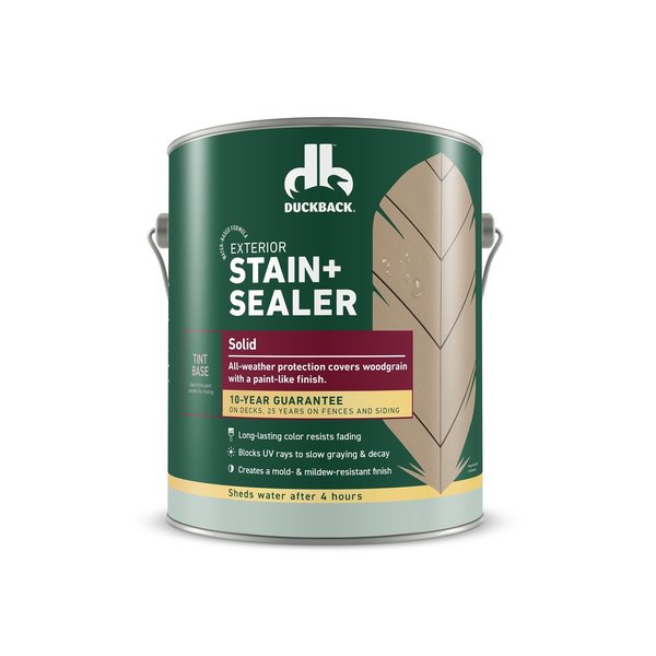 Duckback Solid Tintable Neutral Base Stain and Sealer 1 gal DBWB83010-16
